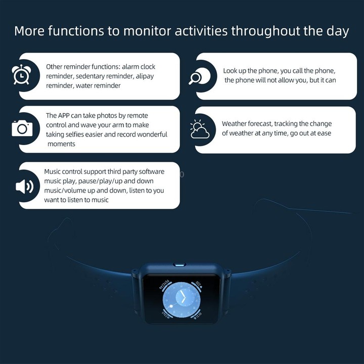 P8 1.3 inch IPS Color Screen Smart Watch, Support Heart Rate Monitoring / Blood Pressure Monitoring / Sleep Monitoring / Blood O
