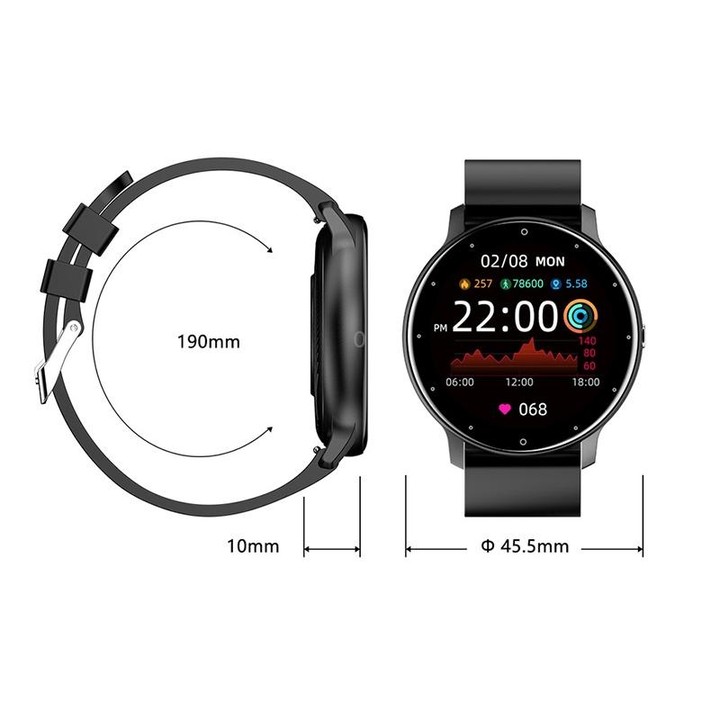 ZL02D 1.28 inch IP67 Waterproof Steel Band Smart Watch Support Heart Rate Monitoring (Blue)