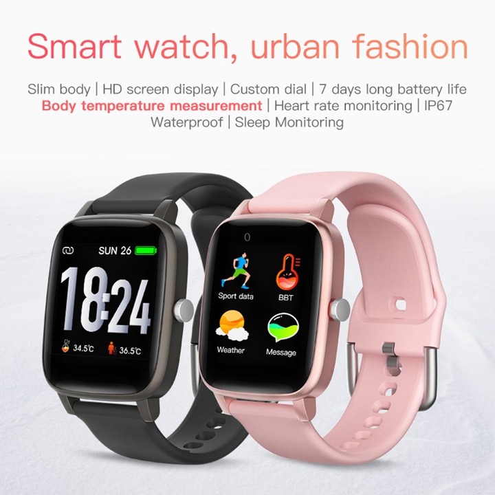 T98 1.4 inch Color Screen Smart Watch, IP67 Waterproof, Support Body Temperature Measurement / Heart Rate Monitoring / Blood Pre