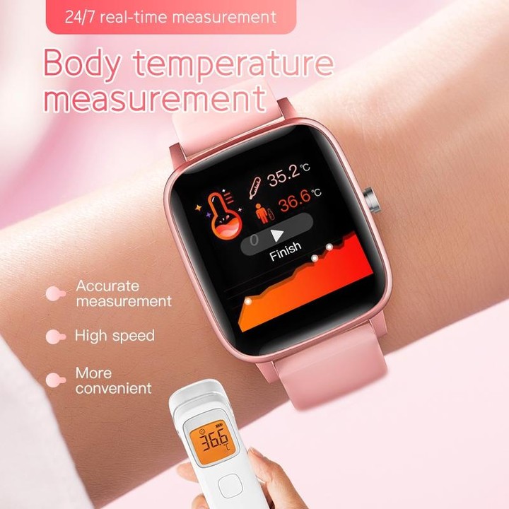 T98 1.4 inch Color Screen Smart Watch, IP67 Waterproof, Support Body Temperature Measurement / Heart Rate Monitoring / Blood Pre