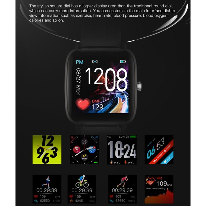 T98 1.4 inch Color Screen Smart Watch, IP67 Waterproof, Support Body Temperature Measurement / Heart Rate Monitoring / Blood Pre