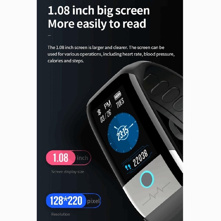 X1 1.08 inch Color Screen IP67 Waterproof Smart Watch Wristband,Support Message Reminder / Heart Rate Monitor / Blood Oxygen Mon