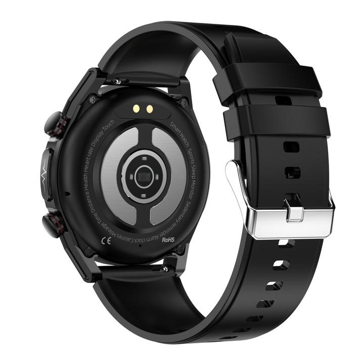 ET310 1.39 inch IPS Screen IP67 Waterproof Silicone Band Smart Watch, Support Body Temperature Monitoring / ECG (Black)