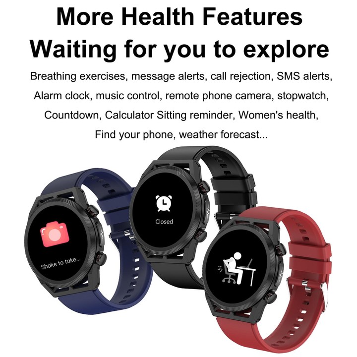 ET310 1.39 inch IPS Screen IP67 Waterproof Silicone Band Smart Watch, Support Body Temperature Monitoring / ECG (Black)