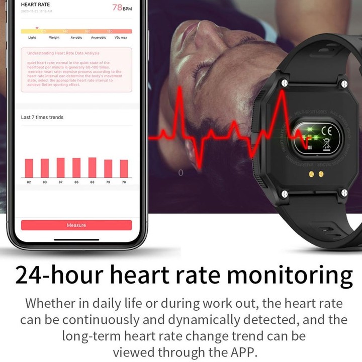 Lokmat FT10 1.3 inch IPS Touch Screen Waterproof Smart Watch, Support Music Play / Heart Rate / Blood Pressure Monitor(Green)
