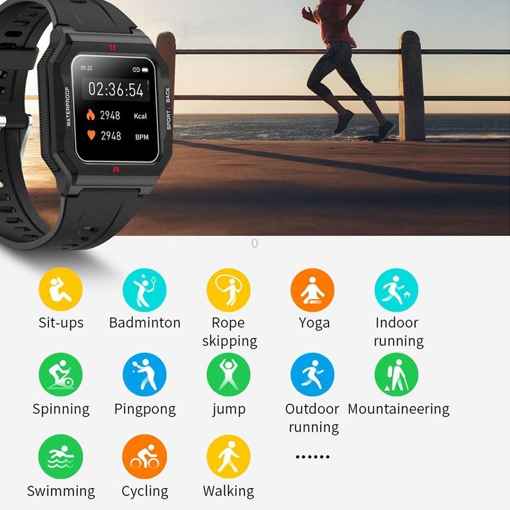 Lokmat FT10 1.3 inch IPS Touch Screen Waterproof Smart Watch, Support Music Play / Heart Rate / Blood Pressure Monitor(Red)