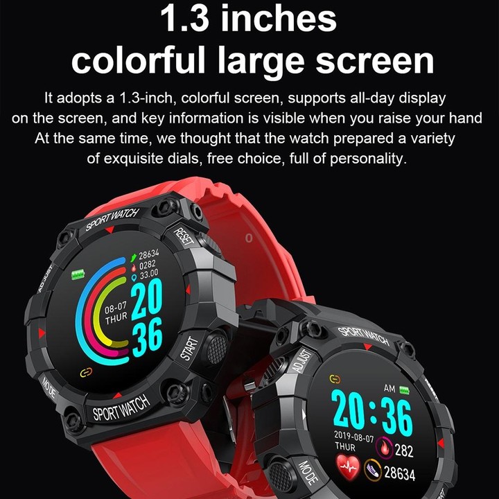 FD68 1.3 inch Color Round Screen Sport Smart Watch, Support Heart Rate / Multi-Sports Mode(Pink)