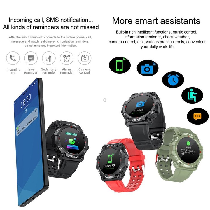 FD68 1.3 inch Color Round Screen Sport Smart Watch, Support Heart Rate / Multi-Sports Mode(Green)