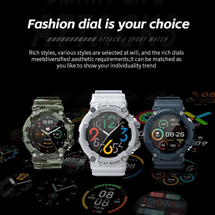 LOKMAT ATTACK 3 1.28 inch TFT Screen Sports Fitness Smart Watch, Support Bluetooth Call(Black)