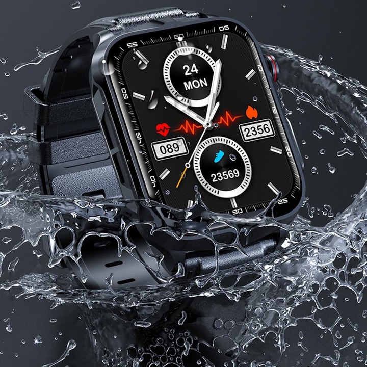 TK11P 1.83 inch IPS Screen IP68 Waterproof Steel Band Smart Watch, Support Stress Monitoring / ECG (Black)