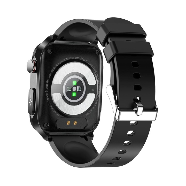TK11P 1.83 inch IPS Screen IP68 Waterproof Silicone Band Smart Watch, Support Stress Monitoring / ECG (Black)