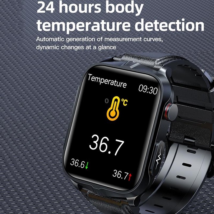 TK11P 1.83 inch IPS Screen IP68 Waterproof Silicone Band Smart Watch, Support Stress Monitoring / ECG (Black)