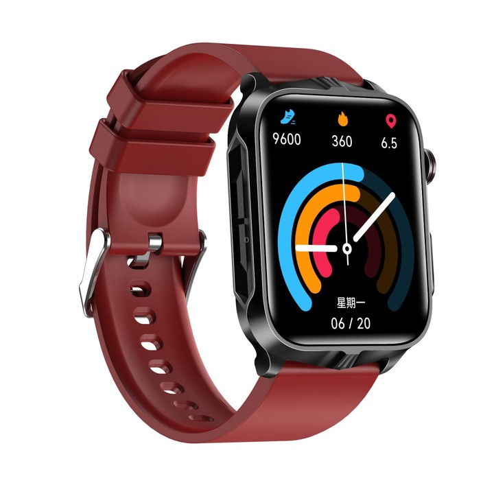 TK11P 1.83 inch IPS Screen IP68 Waterproof Silicone Band Smart Watch, Support Stress Monitoring / ECG (Red)