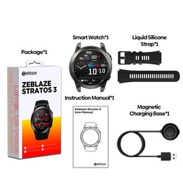 Zeblaze Stratos 3 1.43 inch AMOLED Screen IP68 Waterproof Smart Watch, Support Bluetooth Call / GPS (Orange)