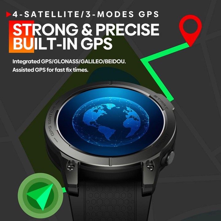 Zeblaze Stratos 3 1.43 inch AMOLED Screen IP68 Waterproof Smart Watch, Support Bluetooth Call / GPS (Orange)