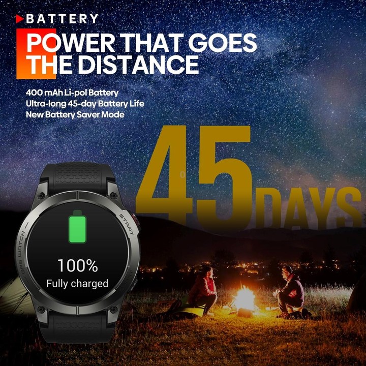 Zeblaze Stratos 3 1.43 inch AMOLED Screen IP68 Waterproof Smart Watch, Support Bluetooth Call / GPS (Orange)