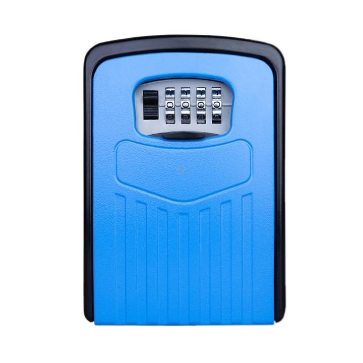 Large Password Lock Metal Storage Box Villa Security Box Wall Cabinet Safety Box(Blue)