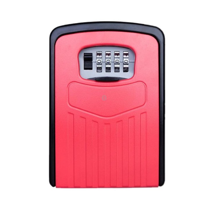Large Password Lock Metal Storage Box Villa Security Box Wall Cabinet Safety Box(Red)