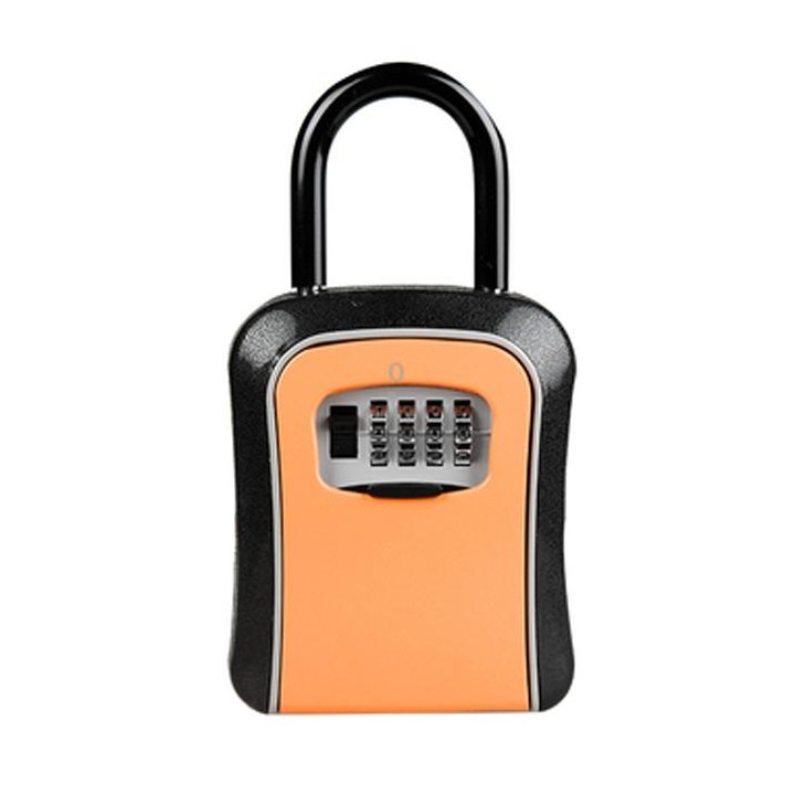 Car Password Lock Storage Box Security Box Hook Installation-free Safety Box(Orange)