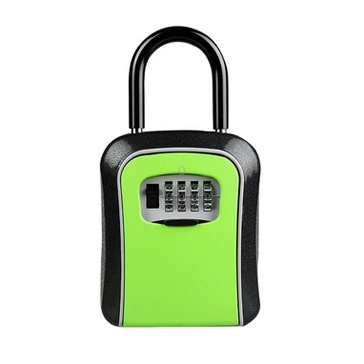Car Password Lock Storage Box Security Box Hook Installation-free Safety Box(Green)