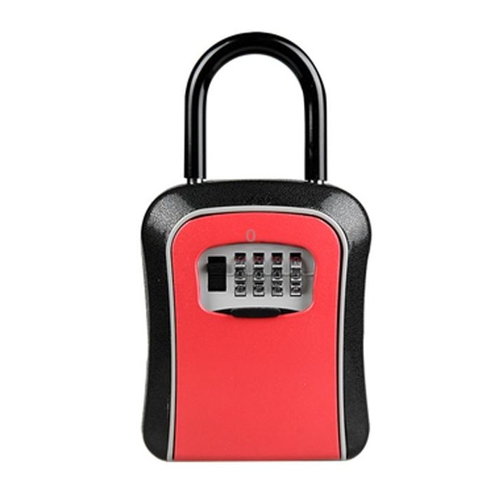 Car Password Lock Storage Box Security Box Hook Installation-free Safety Box(Red)