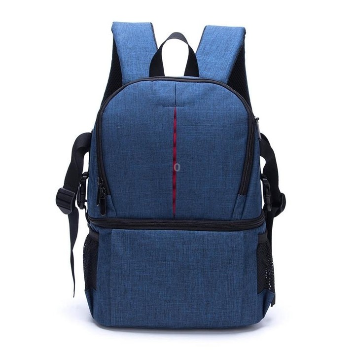 Multi-functional Waterproof Nylon Shoulder Backpack Padded Shockproof Camera Case Bag for Nikon Canon DSLR Cameras(Blue)