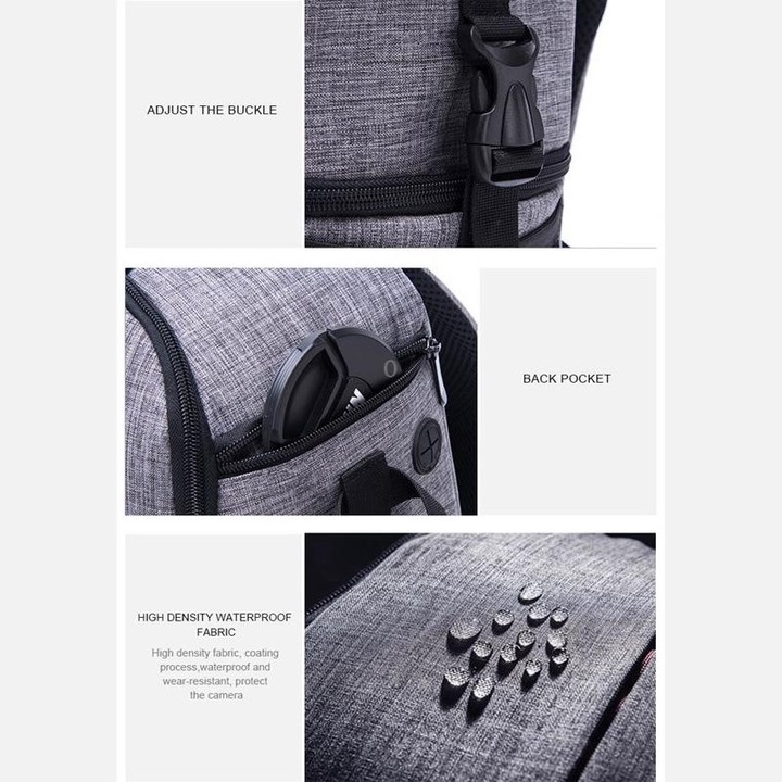 Multi-functional Waterproof Nylon Shoulder Backpack Padded Shockproof Camera Case Bag for Nikon Canon DSLR Cameras(Black)