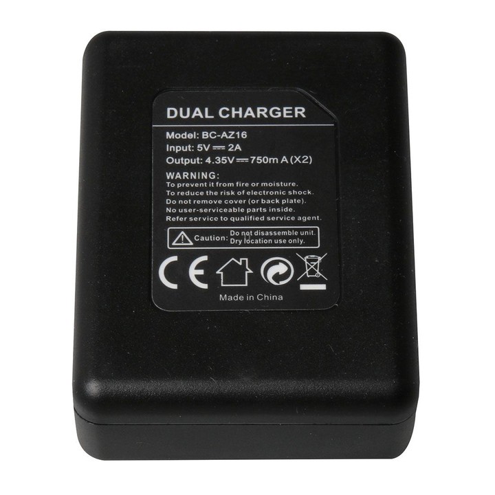 BC-AZ16 Digital Camera USB Dual Batteries Charger for Xiaomi Xiaoyi II 4K