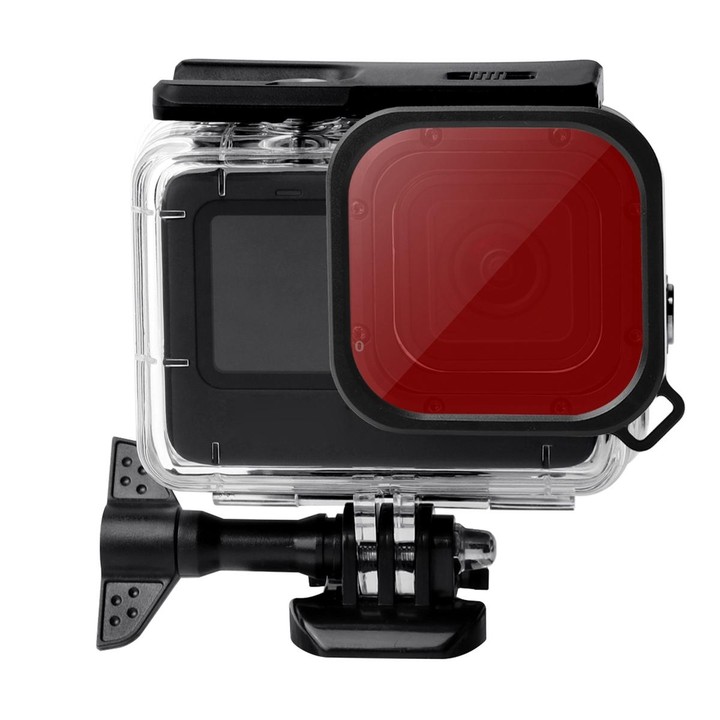 Waterproof Case + Touch Back Cover + Color Lens Filter for GoPro HERO10 Black / HERO9 Black (Purple)