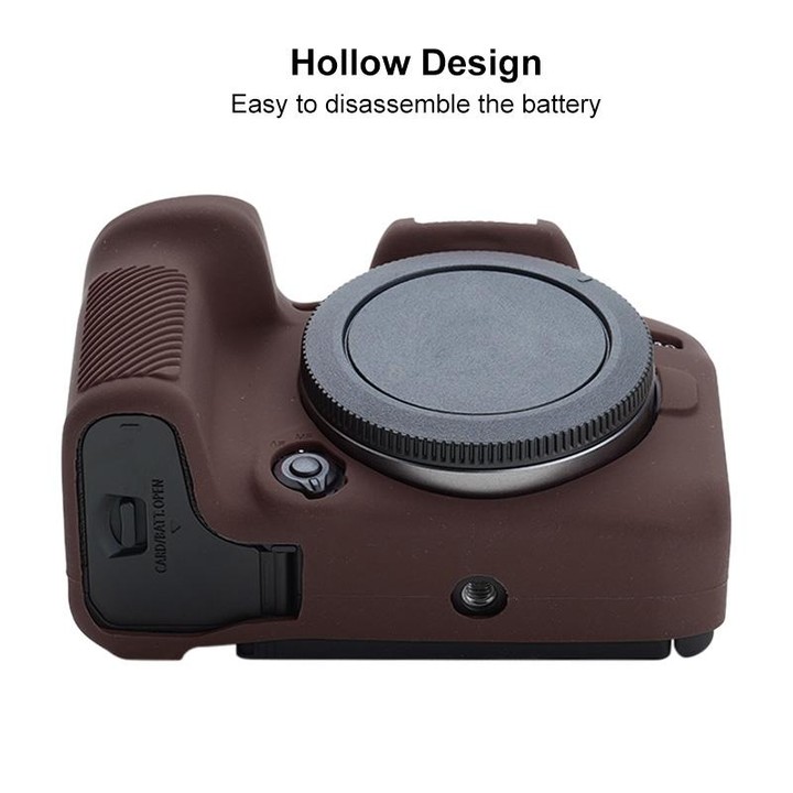 For Canon EOS R10 Soft Silicone Protective Case (Coffee)