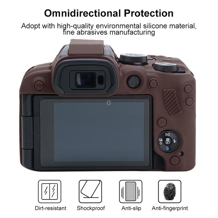 For Canon EOS R10 Soft Silicone Protective Case (Coffee)