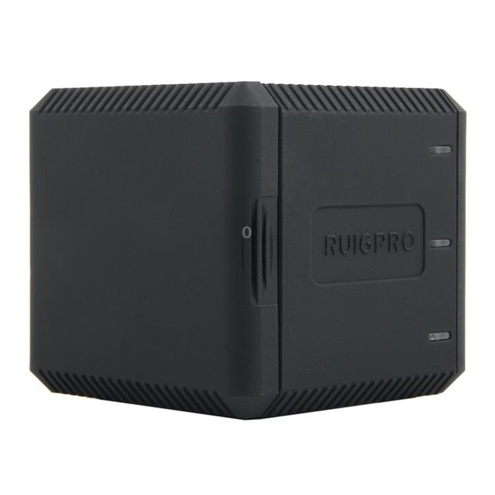 RUIGPRO USB Triple Batteries Housing Charger Box with USB Cable & LED Indicator Light for GoPro HERO6 /5(Black)