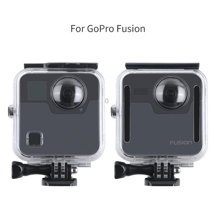 40m Waterproof Housing Protective Case for GoPro Fusion, with Buckle Basic Mount & Screw & Wrench