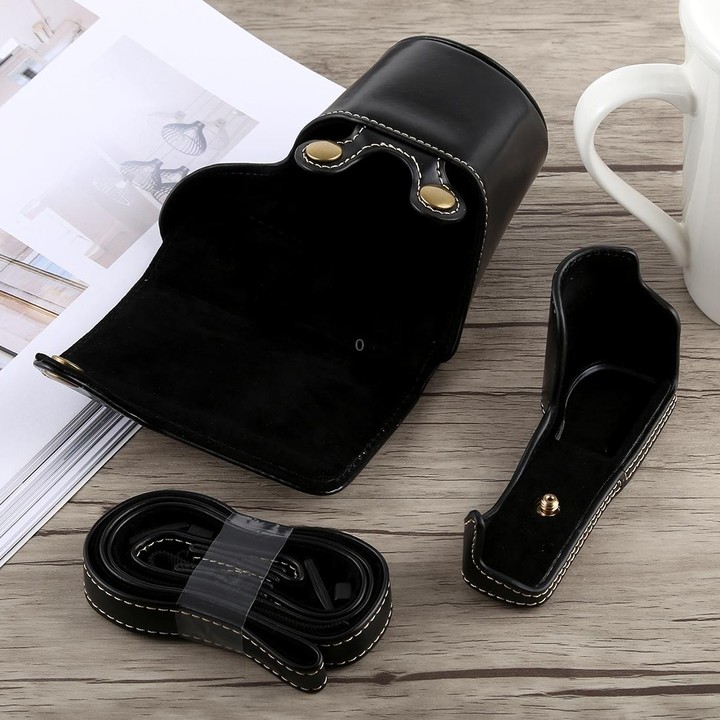 Full Body Camera PU Leather Case Bag with Strap for Sony A5100 (Black)
