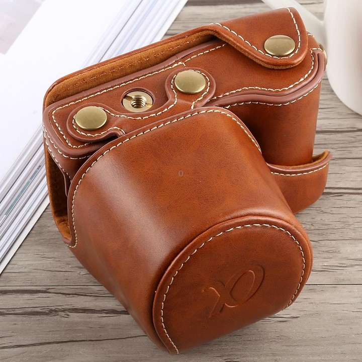 Full Body Camera PU Leather Case Bag with Strap for Sony A5100 (Brown)