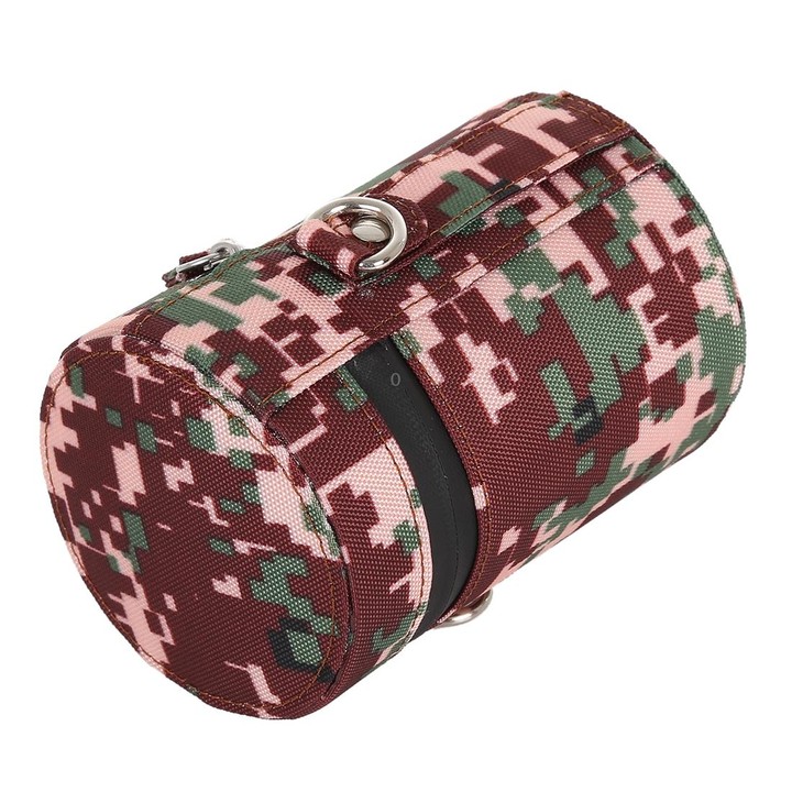 Camouflage Color Small Lens Case Zippered Cloth Pouch Box for DSLR Camera Lens, Size: 11x8x8cm (Brown)