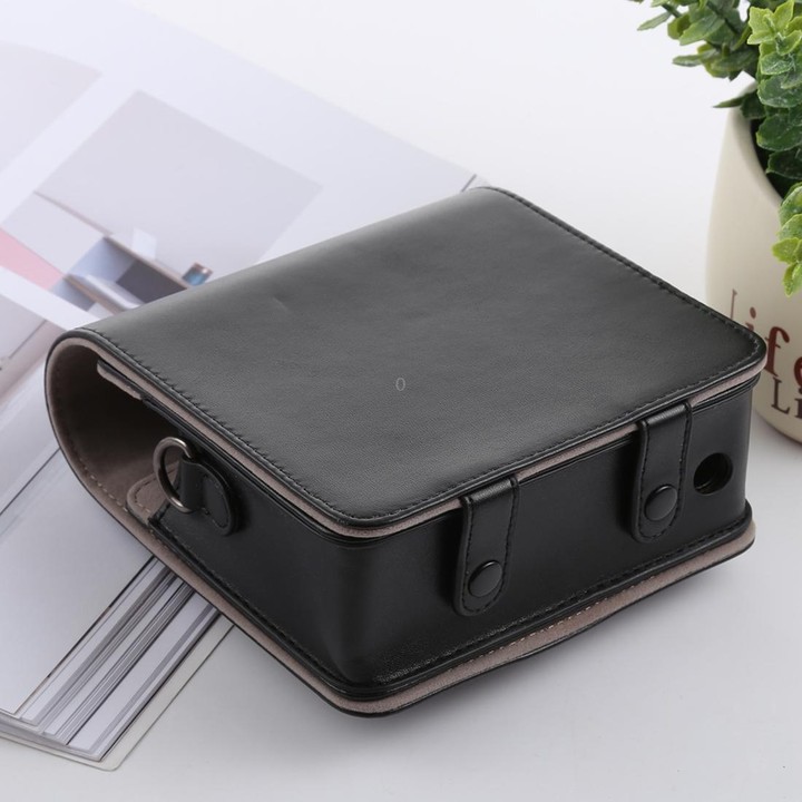 Retro Style Full Body Camera PU Leather Case Bag with Strap for FUJIFILM instax SQUARE SQ6 (Black)