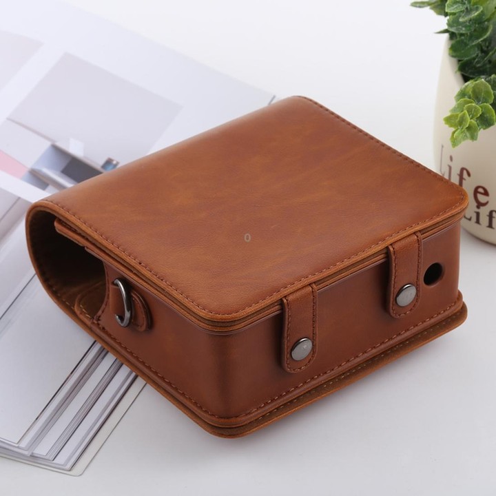 Retro Style Full Body Camera PU Leather Case Bag with Strap for FUJIFILM instax SQUARE SQ6 (Brown)