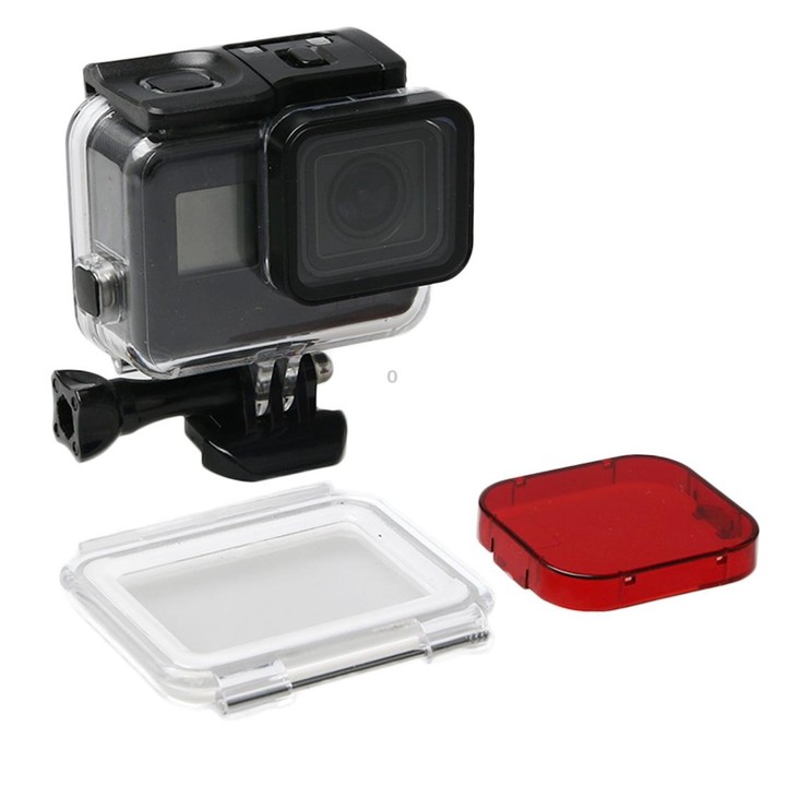 For GoPro HERO6 /5 Black 60m Underwater Waterproof Housing Diving Case with Touch Screen Back Door & Filter / Buckle Basic Mount