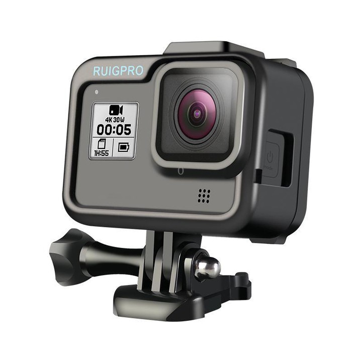 RUIGPRO for GoPro HERO8 Black Standard Border PC ABS Frame Mount Protective Case(Black)