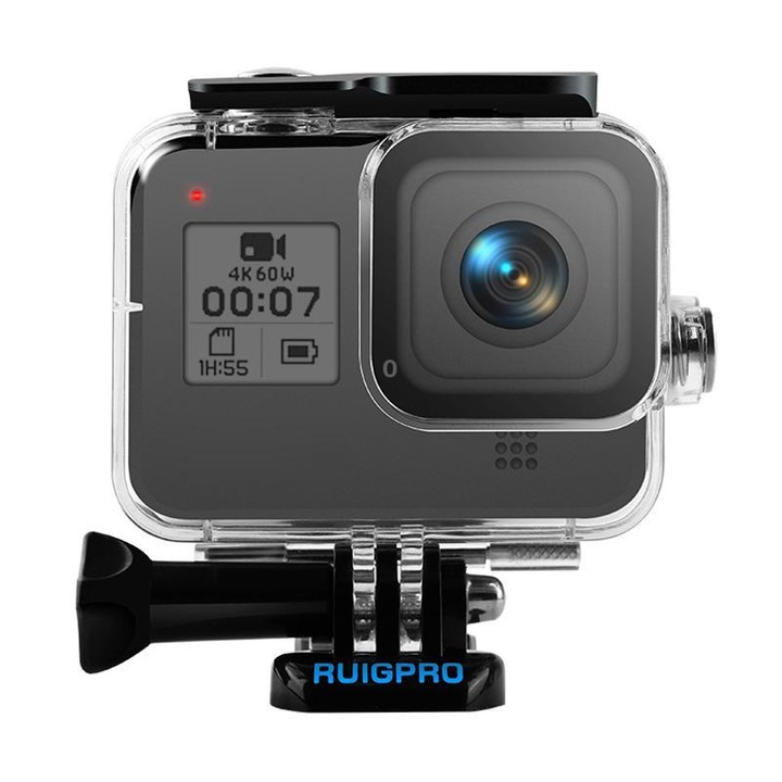RUIGPRO for GoPro HERO8 Black 45m Waterproof Housing Protective Case with Buckle Basic Mount & Screw(Transparent)