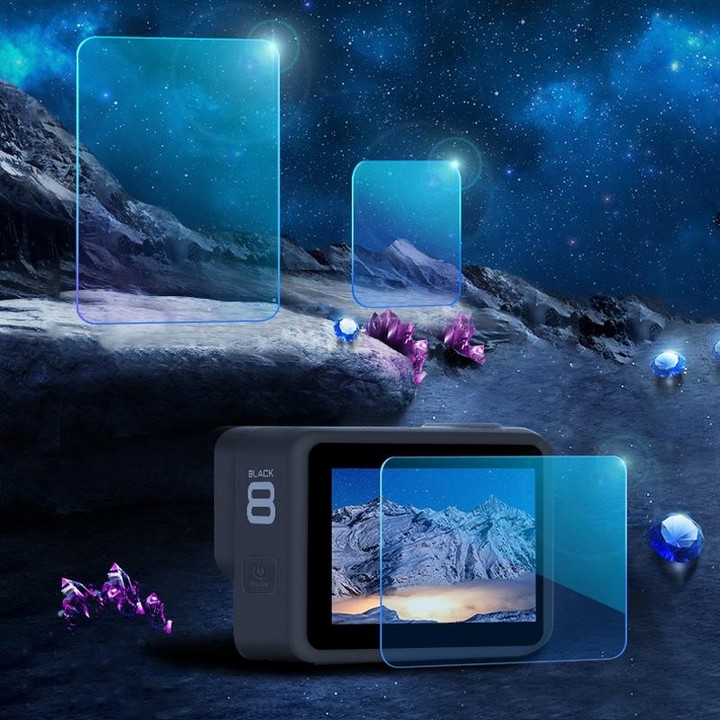 For GoPro HERO8 Black Lens + LCD Display Tempered Glass Film(Transparent)