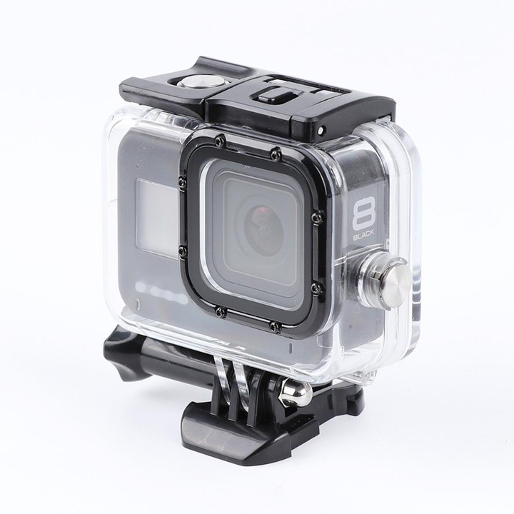 For GoPro HERO8 Black 45m Waterproof Housing Protective Case with Buckle Basic Mount & Screw (Transparent)