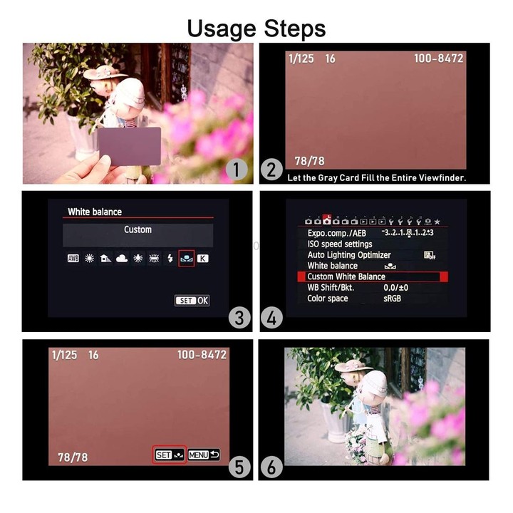 3 in 1 Black White Gray Balance Card / Digital Gray Card with Strap, Works with Any Digital Camera, File Form: RAW and JPEG, Siz