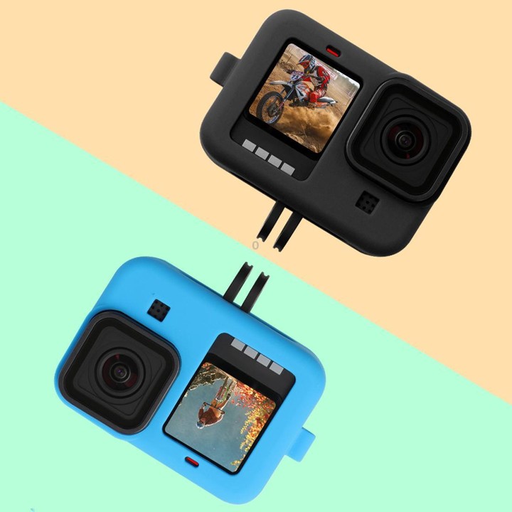 For GoPro HERO10 Black / HERO9 Black Silicone Protective Case Cover with Wrist Strap & Lens Cover(Black)