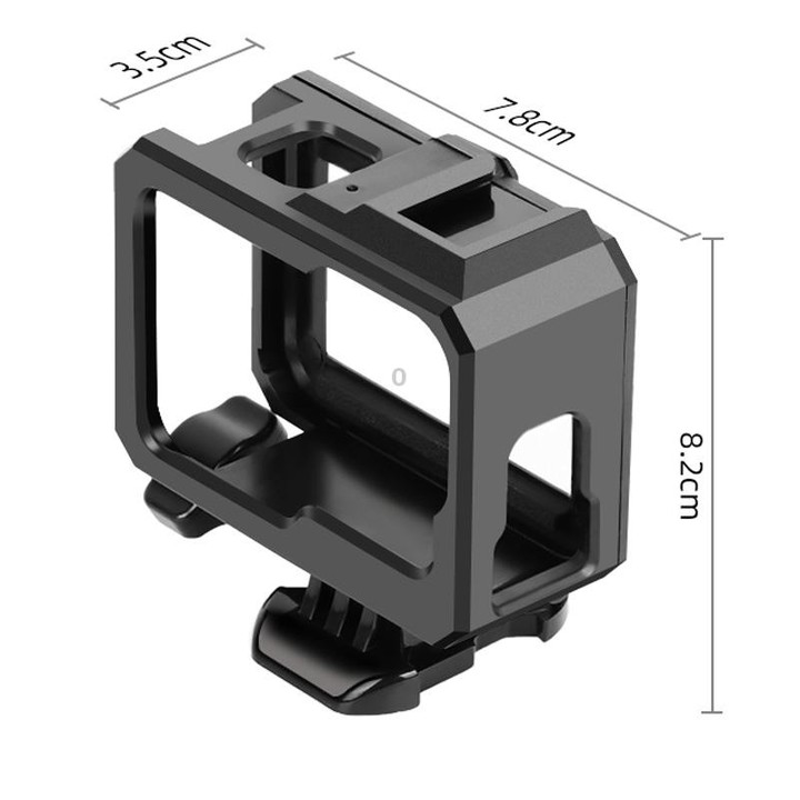 For GoPro HERO10 Black / HERO9 Black ABS Plastic Border Frame Mount Protective Case with Buckle Basic Mount & Screw (Black)