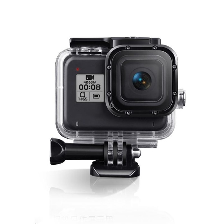 For GoPro HERO8 Black 45m Waterproof Housing Protective Case with Buckle Basic Mount & Screw & Floating Bobber Grip & Strap & An