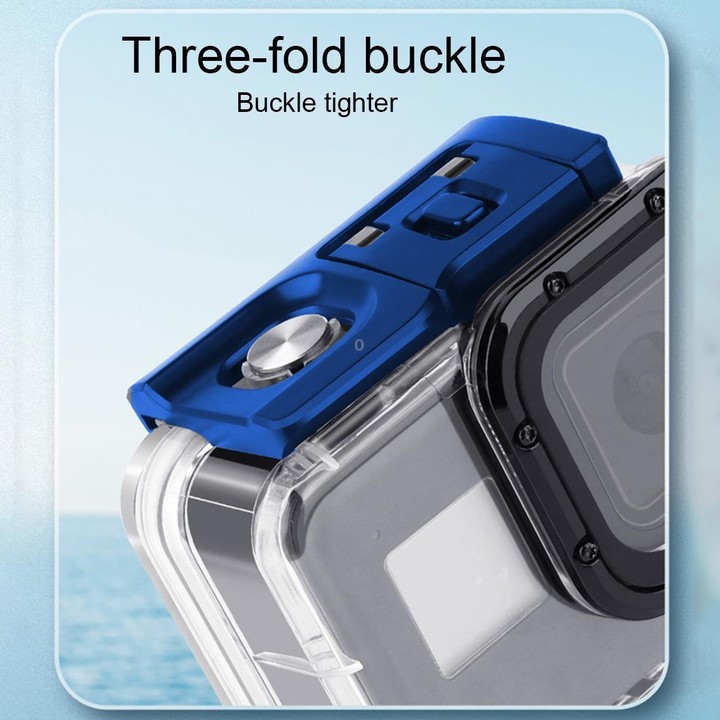 For GoPro HERO8 Black 45m Waterproof Housing Protective Case with Buckle Basic Mount & Screw & Floating Bobber Grip & Strap & An