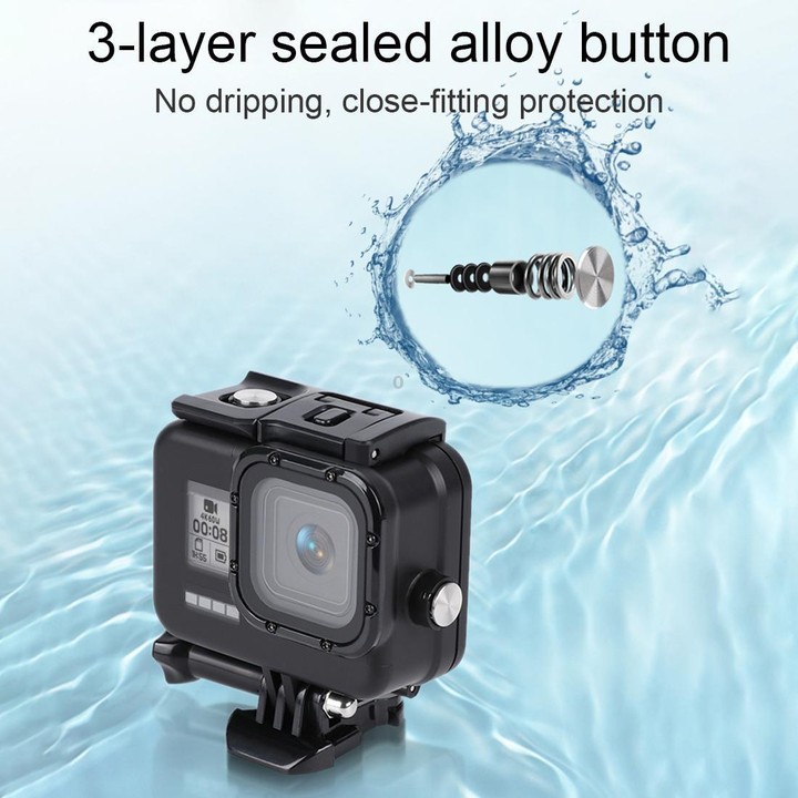 For GoPro HERO8 Black 45m Waterproof Housing Protective Case with Buckle Basic Mount & Screw & Floating Bobber Grip & Strap & An