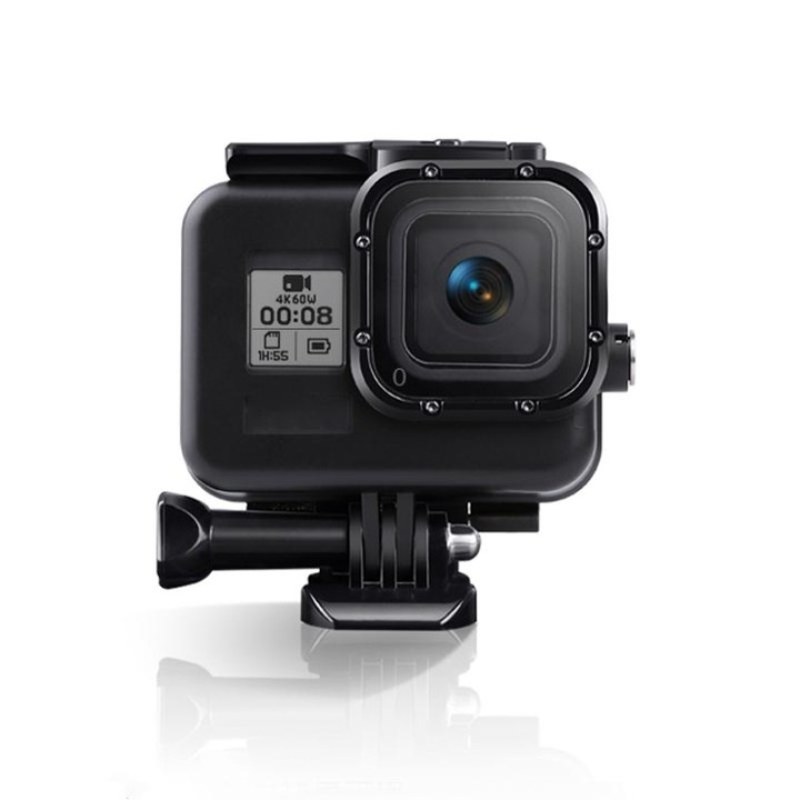 For GoPro HERO8 Black 45m Waterproof Housing Protective Case with Buckle Basic Mount & Screw & (Purple, Red, Pink) Filters & Flo